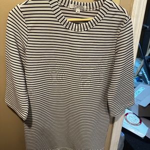 Black and white striped dress